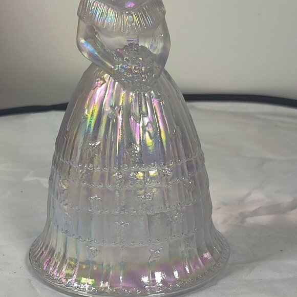 Lenox Imperial Glassware Vintage Bride Lady Bell. Irridescent, 6.5" Tall.Perfect - Picture 3 of 7